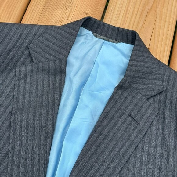 Tom James Royal Classic Suit 2pc Holland & Sherry Savile Row Striped 40L 32x33 - Picture 7 of 16